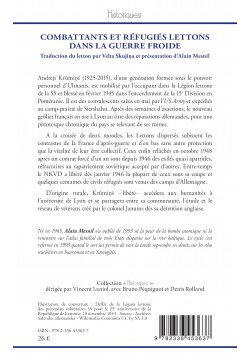 Combattants et réfugiés lettons dans la guerre froide de Mesnil Alain & Krumins Andrejs & Skujina Velta